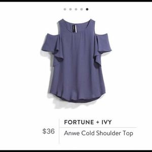 Anwe cold shoulder blouse-Fortune and Ivy -Stitch Fix
